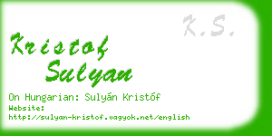kristof sulyan business card