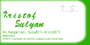 kristof sulyan business card
